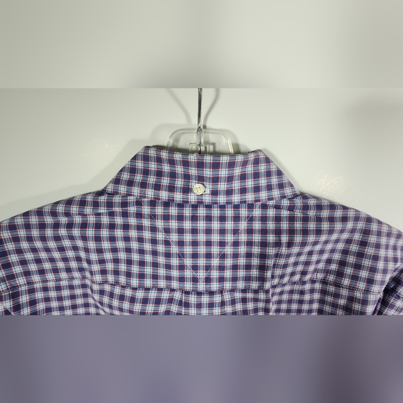 VINTAGE Tommy Hilfiger  Casual Button Up Men's Short Sleeve Shirt Large Purple - Picture 7 of 13